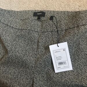 Theory Black and White Herringbone pants